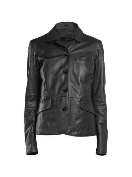 Blackridge Womens Button Leather Coat