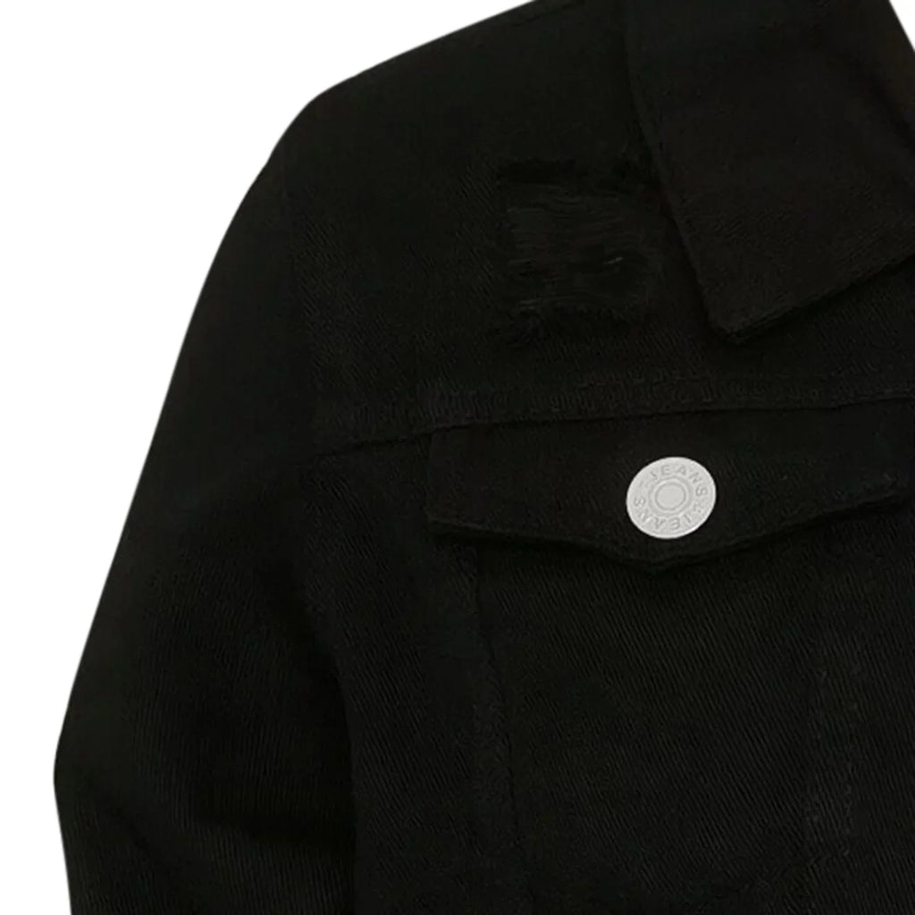 Womens Black Denim Jean Jacket