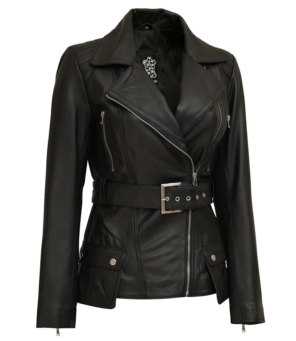 Womens Victoria Black Leather Jacket