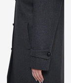 Patrice Womens Charcoal Grey Wool Coat