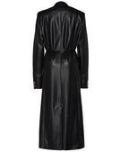 Womens Black Leather Trench Coat