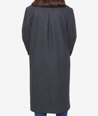 Patrice Womens Charcoal Grey Wool Coat
