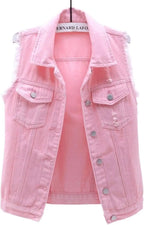 Classic Denim Vest Pink