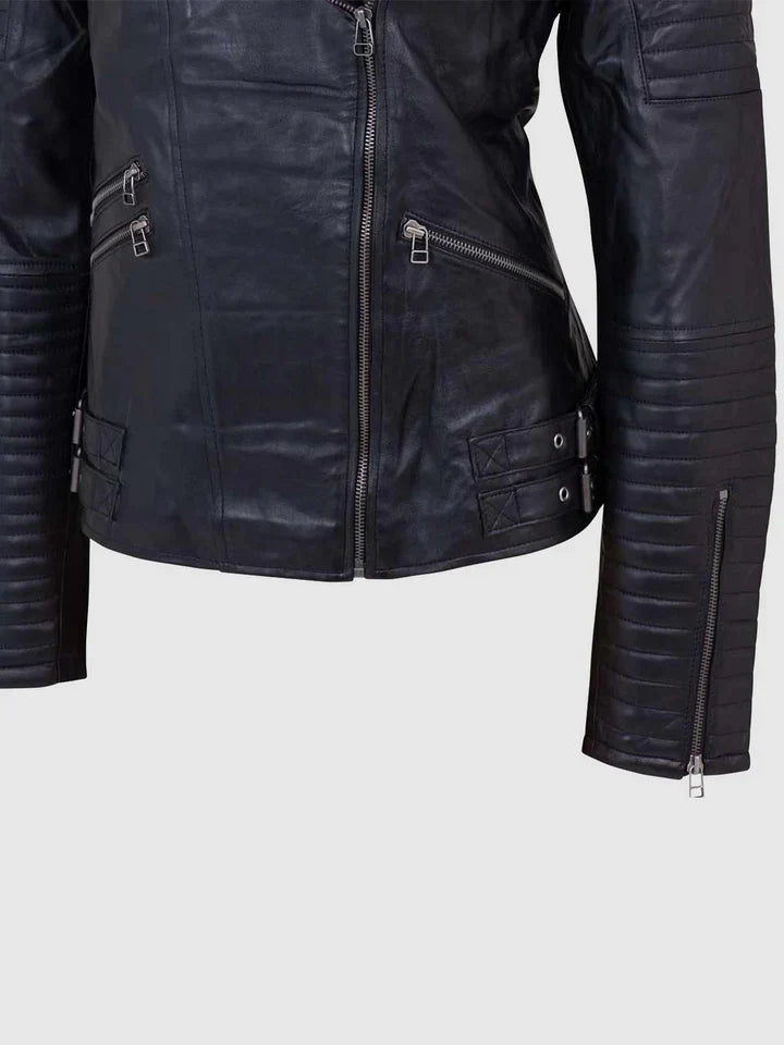 Womens Leather Quilted Jacket