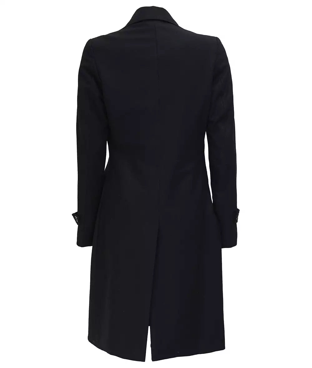 Stephany Womens Black Wool Coat