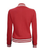 Women Bomber Style Red Varsity Jacket