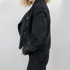 Women Black Suede Biker Jacket