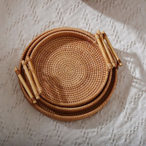 Handwoven Rattan Storage Tray