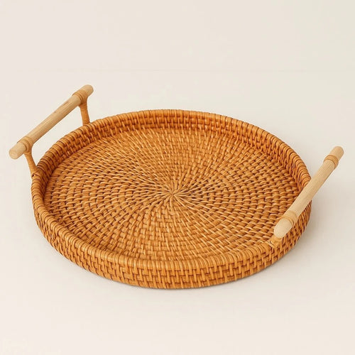 Handwoven Rattan Storage Tray