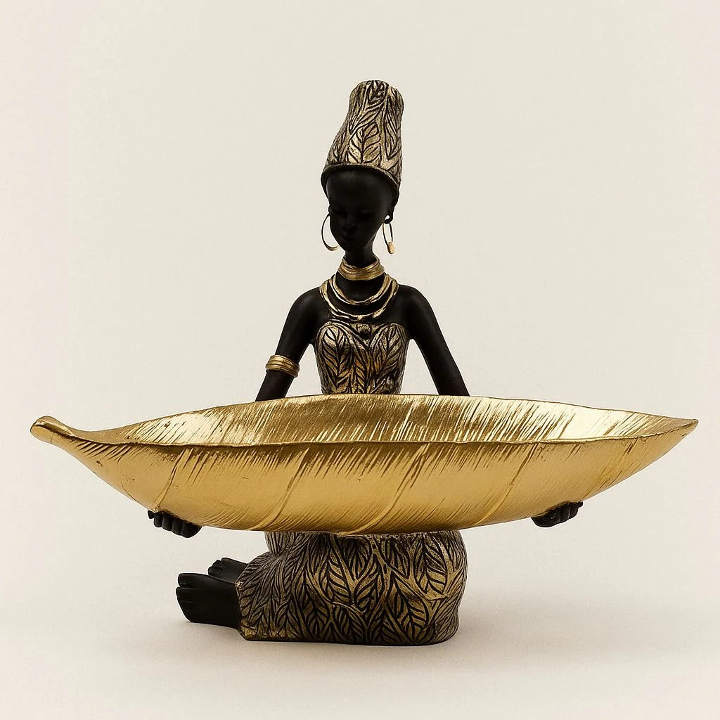 Gold Leaf Figurine Storage Tray