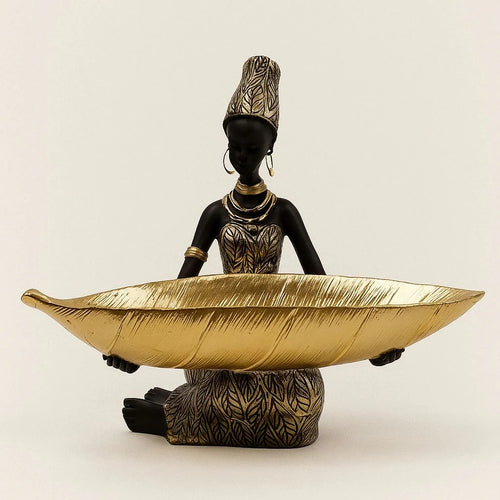Gold Leaf Figurine Storage Tray