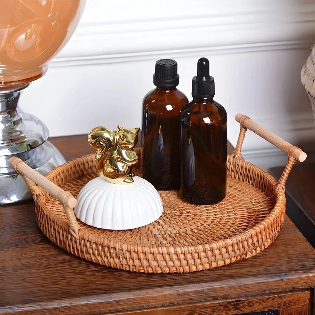 Handwoven Rattan Storage Tray