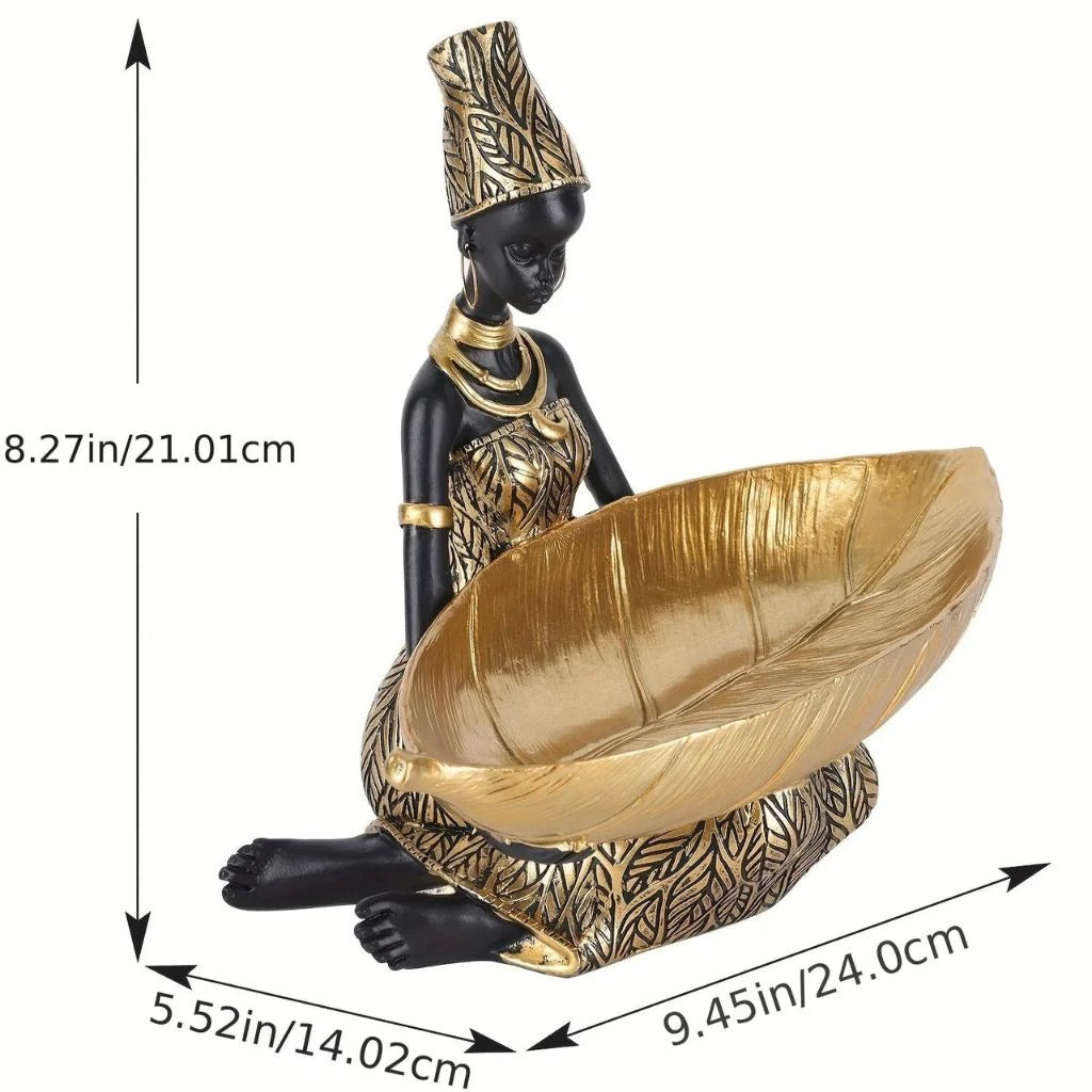Gold Leaf Figurine Storage Tray