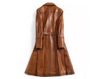 Womens Italian Style Real Leather Trench Coat